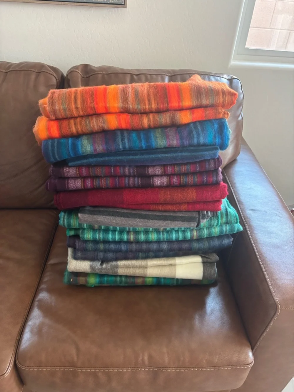 New - Alpaca Gradient Red & Orange Cozy Throw